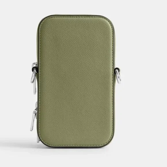 Coach Phone Crossbody Bag CP272 Crossgrain Leather Moss Pockets Unisex ORGPKG - Picture 9 of 12